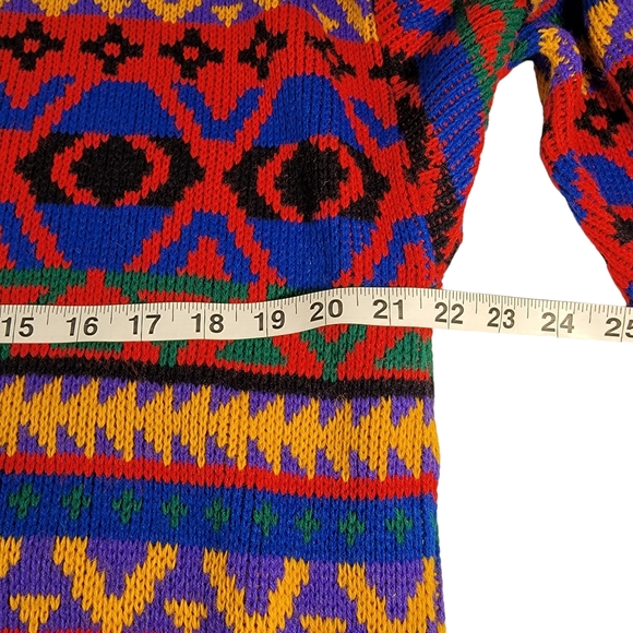 Jessica Robert's Vintage Ski Sweater Cosby Coogi Vibes Knit Geometric Sweater S - Picture 6 of 10